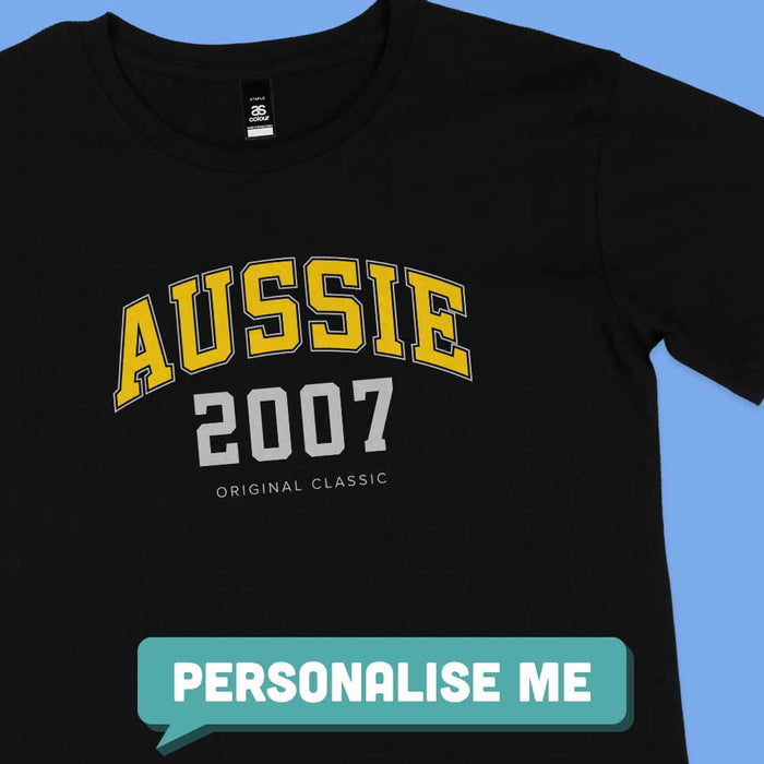 Aussie College Style 18th birthday t-shirt