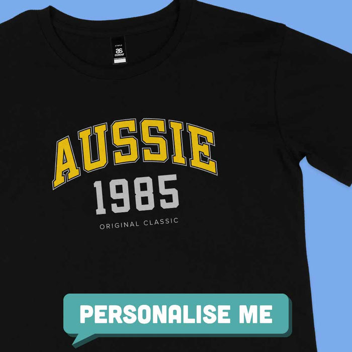 Aussie College Style 40th birthday t-shirt