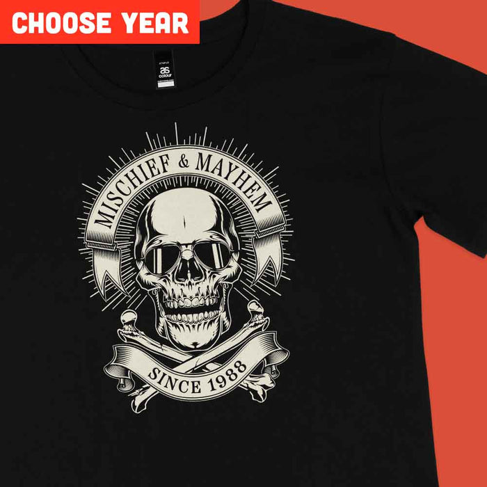 Mischief & Mayhem birthday t-shirt
